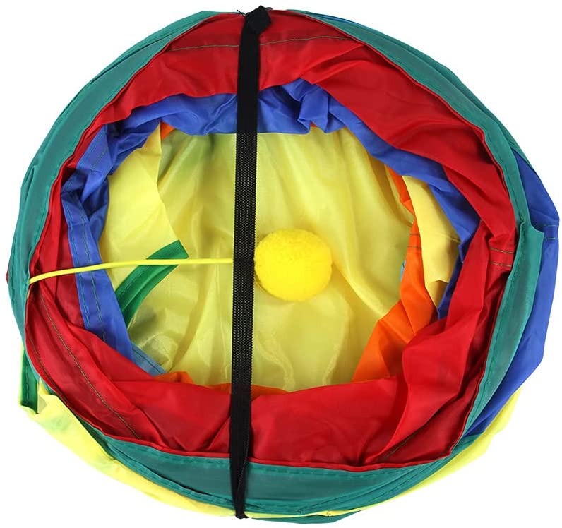 Qpets  Cat Toys 3 Way Cat Tunnel Pet Tube Collapsible Play Toy Indoor Outdoor Kitty Puppy Toys for Puzzle Exercising Hiding Training Toy (3 Way)