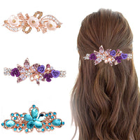 MAYCREATE  3pcs Hair Flare Clips for Women Rhinestone Hair Clips French Hair,Hair Accessories for Women Stylish,Barrettes Spring Clip Bridal Formal Event Jewelry Accessory for Women and Girl