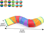 Qpets  Cat Toys 3 Way Cat Tunnel Pet Tube Collapsible Play Toy Indoor Outdoor Kitty Puppy Toys for Puzzle Exercising Hiding Training Toy (2 Way)