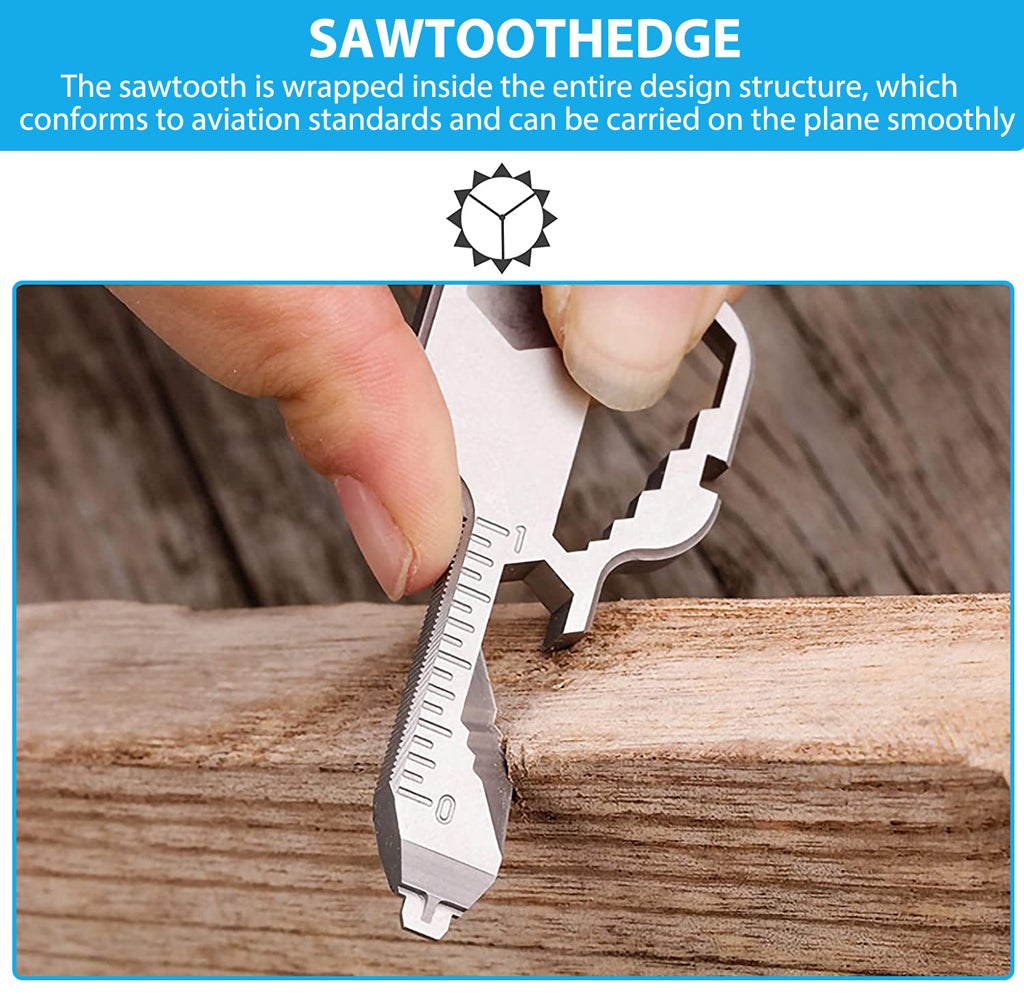 HASTHIP  24- in-1 Key Shaped Pocket Tool, Multi Tool Keychain, Multitool Key Shaped Pocket Tool, Outdoor Keychain Tool for Drill Drive, Screwdriver, File, Bottle Opener, Wrench, Ruler, etc (White)
