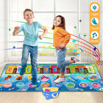 PATPAT Musical Mat for Kids, 8 Sounds Music Piano Keyboard Dance Floor Mat Carpet Animal Blanket Touch Mat Musical Toys Early Education Toys for Baby Girls Boys 1-3 Years Old (52x19 in)