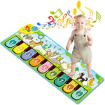 PATPAT Kids' Piano Mat, Musical Mat Piano Keyboard Play Mat Floor Music Mat for Toddlers, Early Educational Toys Gift Kids Toys for Boys Girls1 + Year (110x36cm) (Green)