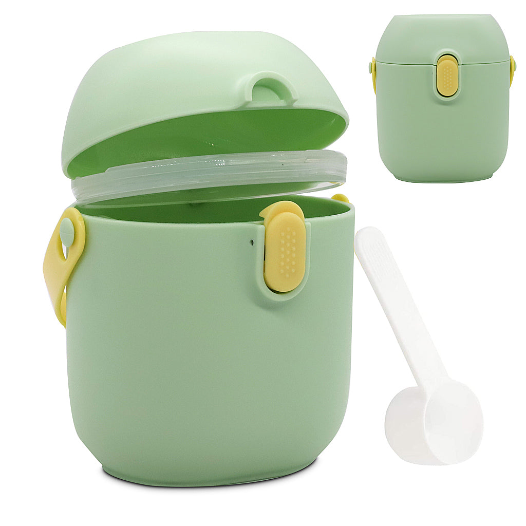SNOWIE SOFT Baby Formula Dispenser, Portable Milk Powder Dispenser Container with Carry Handle and Scoop for Travel Outdoor Activities with Baby Infant Green