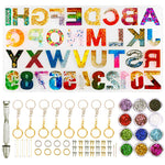 HASTHIP  Alphabet Resin Casting Mold, Letter and Numbers Resin Moulds, DIY Letter Key Chain, Pendant, Jewelry Making Molds for Resin, Silicone Epoxy Resin Moulds