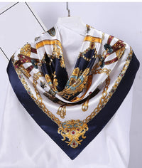 PALAY  Women Classic Ladies Silk Feel Large Square Scarf Head Wraps Neckerchief 90x90cm