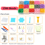 PATPAT  Magic Water Fuse Beads For Kids Craft Kit, 15 Colors 1500 Beads Pegboard Puzzles Set, Creative DIY Water Sticky Beads Complete Set for Beginners Children Art Toys Gifts,Crystal, Beige