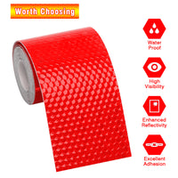 STHIRA 3 Rolls Reflective Tape 50mm*3m Waterproof Reflective Warning Stickers High Intensity Self Adhesive Reflector Tape for Vehicles Road Bikes Helmets Safety Reminder (White Red Yellow)