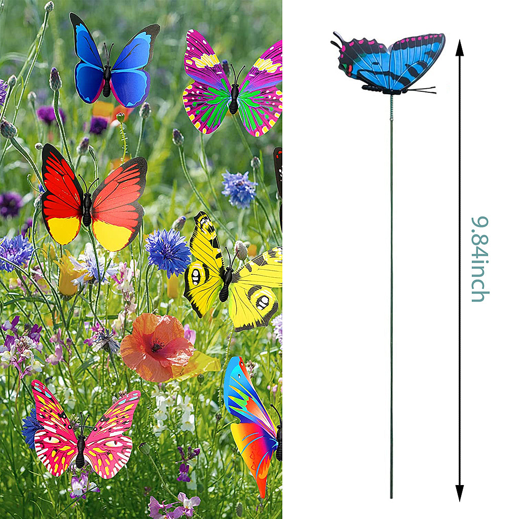 Supvox  Magideal Colorful Flying Butterfly On Stick Model Home Garden Lawn Ornament 7X5.5Cm