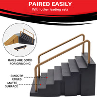 PATPAT  Fingerboard Rail Park Stair Kit with Handrails and Mini Skateboard, Finger Toys / Fun Finger Skating Toys, Interactive Tabletop Freestyle Skate Game Skateboard for Kids and Adults