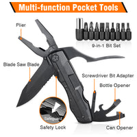 Proberos  Foldable Multi Tools Kit Plier with Nylon Pouch for Great Men's Camping, Cycling , DIY Activities 9 in 1