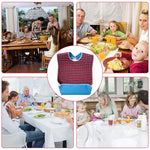 HASTHIP Adult Bibs,Adult The Eldly Bib Adult Washable Dining Bibs for Elderly Mealtime Bib Elderly Disabled Aid Apron Red