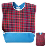 HASTHIP Adult Bibs,Adult The Eldly Bib Adult Washable Dining Bibs for Elderly Mealtime Bib Elderly Disabled Aid Apron Red