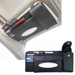 STHIRA PU Leather Multi-Function Large-Capacity Sun Visor Organizer,Car Accessories Interior-Put in Paper Towels, Pens, Glasses(35¡Á16cm)