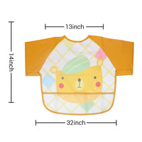 SNOWIE SOFT  Reusable Sleeved Bib Baby Bib with Pocket, Toddler Bib, Smock, Waterproof Fabric, Fast drying,Fits Bibs for Baby Kids Girls 6 to 24 Months (Orange no including hanger)