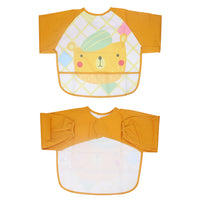 SNOWIE SOFT  Reusable Sleeved Bib Baby Bib with Pocket, Toddler Bib, Smock, Waterproof Fabric, Fast drying,Fits Bibs for Baby Kids Girls 6 to 24 Months (Orange no including hanger)