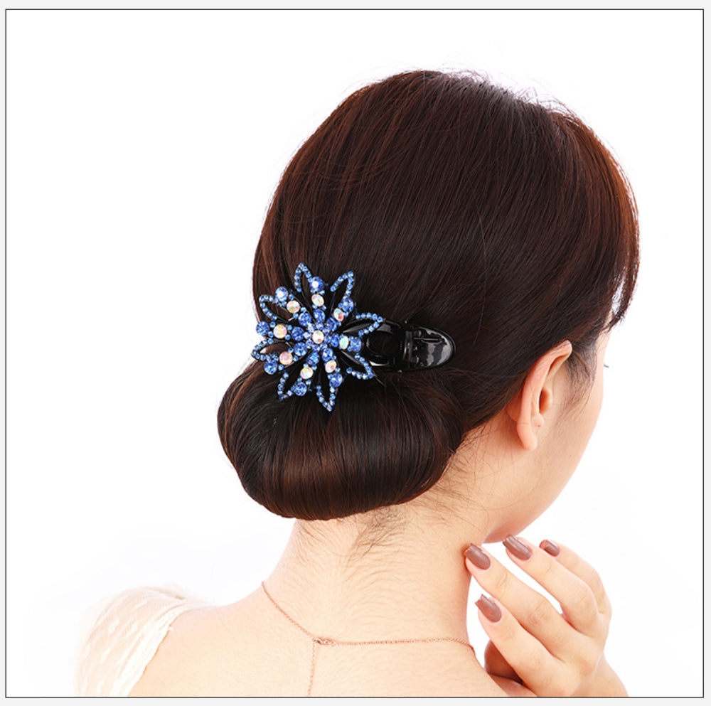 PALAY Hair Clips for Women Flower Hair Comb Pins Slide Hair Claw Clips for Girls Crystal Barrettes Bridal Charm Hair Accessories