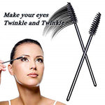 MAYCREATE  50 Pcs Eyelash Brush Mascara Wands Black Eyelash Brushes for Eyelash Extension Eyebrow Applicator Cosmetic Makeup Brush Tool Kits