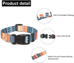 Qpets  Bohemia Style Dog Collar with Patterns Adjustable 33-55cm Soft Comfy Pet Collars Dog Belt for Small Medium Large 15-30KG Dogs (Size:M)