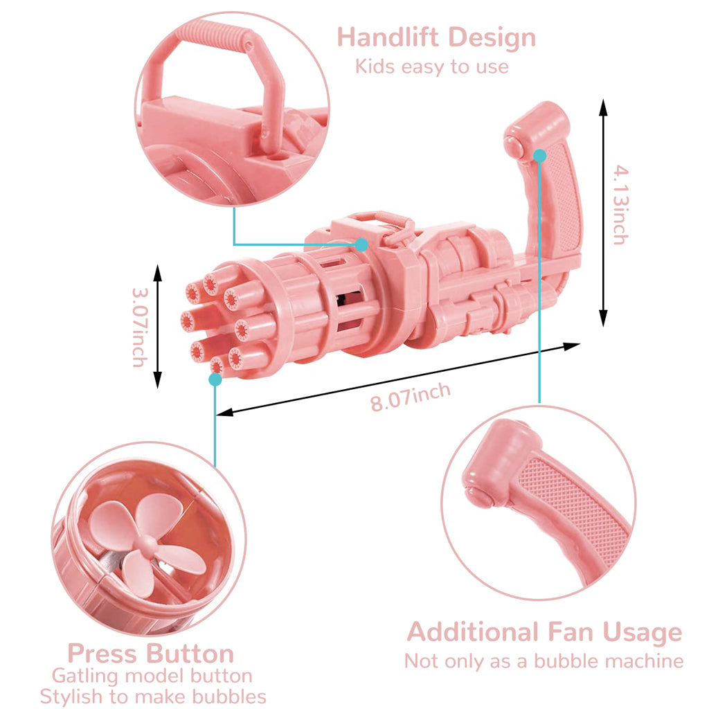 Eleboat® 8-Holes Electric Bubble Blaster Gun (Pink)