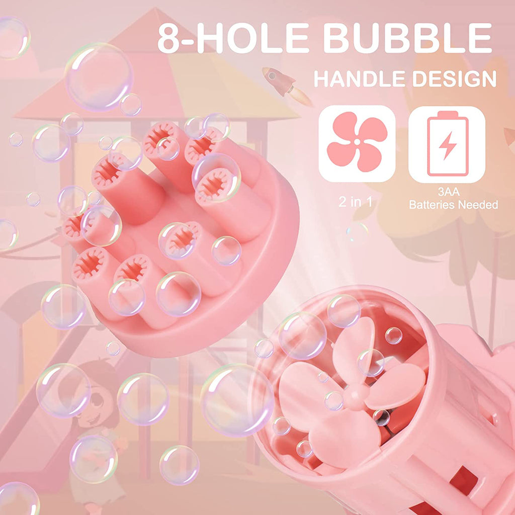 Eleboat® 8-Holes Electric Bubble Blaster Gun (Pink)