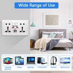 HASTHIP 2.1A 2 USB Multi Plug Socket Switch-Control Wall Socket with Installation Box 13A-250V Charger Power Panel Receptacle 5 Outlet Switch (multi)