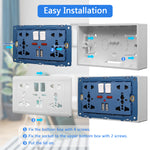 HASTHIP 2.1A 2 USB Multi Plug Socket Switch-Control Wall Socket with Installation Box 13A-250V Charger Power Panel Receptacle 5 Outlet Switch (multi)
