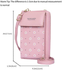 PALAY  Sling Bags for Women Latest Girls Crossbody Phone Bag Leather Coin Cell Phone Wallet Mini Mobile Purse Shoulder with Strap and Card Slots (Pink)