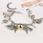 SANNIDHI Harry Potter Chain Bracelets for Girls Boys,Women Men Fans Love Gifts with Owl Academy Snitch Multiple Elements