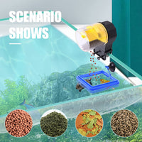 Qpets Duble Fish Feeder Box Aquarium Automatic Fish Feeder Auto Fish Food Dispenser for Aquarium Food Tank Feeder Timer Aquarium Food Feeder Feeding Timer Fish Tank Dispenser