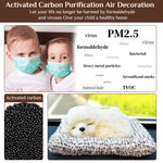 PATPAT Cute Simulation Sleeping Puppy Dog, Car Soft Toys, Doll Toy with Sound with Bamboo Charcoal Particles, Purify The Air, Kid Toy, Bamboo Charcoal for Vehicle (White)