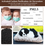 PATPAT Cute Simulation Sleeping Puppy Dog, Car Soft Toys, Doll Toy with Sound with Bamboo Charcoal Particles, Purify The Air, Kid Toy, Bamboo Charcoal for Vehicle (Black)