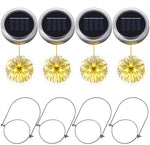 Verilux 4pcs Solar Hanging Light Outdoors Solar Mason Jar Lid Fairy String Lights Waterproof for Diwali Christmas Garden Yard and Lawn Patio Solar Laterns Table Lights