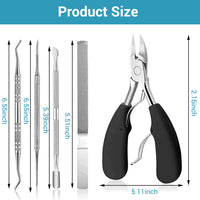 MAYCREATE Ingrown Toenail Clippers for Ingrown or Thick Toenails, 9PCS Stainless Steel Toe Nail Clipper for Men & Seniors, Professional Pedicure Clippers Kit with Nail File