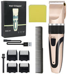 Qpets  Dog Grooming Clippers Kit Professional for Thick Hair with 4 Comb/Rechargeable Quiet Low Noise Low Vibration Cordless Electric Pet Dog Trimmer Silent (Pet Grooming Clippers Kit)
