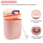 SNOWIE SOFT 300 Grams Baby Formula Dispenser, Portable Milk Powder Dispenser Container with Carrying Handle and Scoop, Foodgrade PP Double Layer Anti-Leak Design for Outdoor Travel Home (Pink)