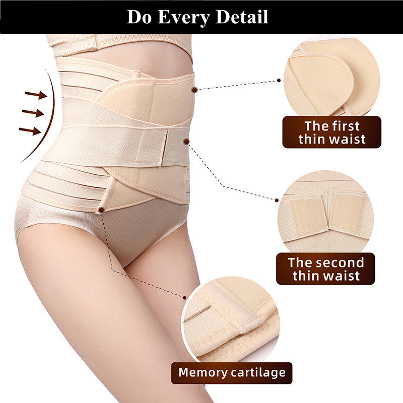 PALAY Postpartum Support Waist Trainer Women Corset Waist Relief Body Shaper Girdle Recovery Belly/Waist/Pelvis Belt Shapewear Slimming Girdle, Beige 55-70kg-XL (Recommend)