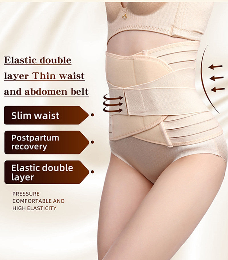 PALAY Postpartum Support Waist Trainer Women Corset Waist Relief Body Shaper Girdle Recovery Belly/Waist/Pelvis Belt Shapewear Slimming Girdle, Beige 55-70kg-XL (Recommend)