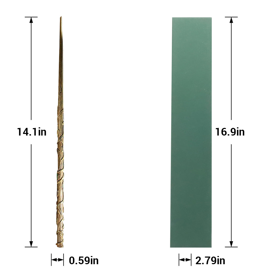 PATPAT Harry Potter Wands with Ollivanders Wand Box,Premium Polyresin & Metal,Party Costume Accessory for Halloween Cosplay Masquerade Christmas Gifts - Hermione (Multicolor)