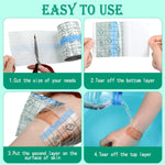 HANNEA  Freely Cut Transparent Stretch Adhesive Bandage Dressing PU Film Wound Waterproof Sticker Good for Wound Healing Both for people or Pets Dressing Pads Tattoo Aftercare Bandage(6 * 393inch)