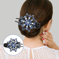 PALAY Hair Clips for Women Flower Hair Comb Pins Slide Hair Claw Clips for Girls Crystal Barrettes Bridal Charm Hair Accessories