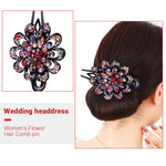 PALAY Hair Clips for Women Flower Hair Comb Pins Slide Hair Clips for Girls Crystal Barrettes Bridal Charm Hair Accessories(Multi)