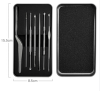 MAYCREATE  7 Pcs Ear Cleaner Stainless Steel Portable Ear Removal Kit Safety Tools Ear Caring Ear Wax Remover Tool with Storage Box Ear Irrigation