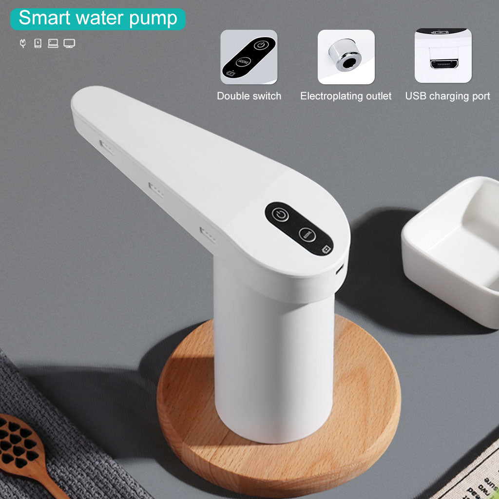 HASTHIP  Automatic Drinking Water Dispenser Pump, Wireless 20 Litre Water Bottle Can Dispenser Pump, Rechargeable Water Bottle Pump Dispenser with USB Charging Cable for Home and Office (Silver)