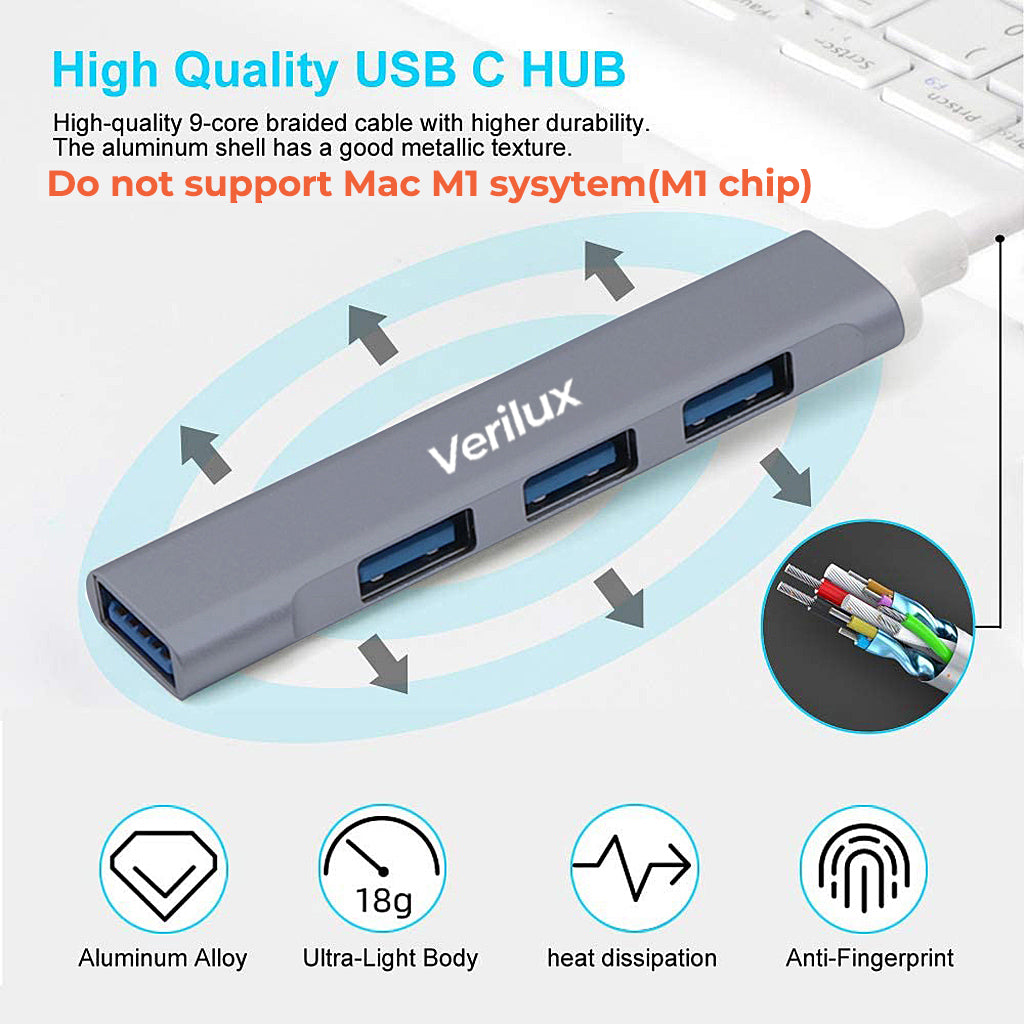 Eleboat® USB HUB with Type C Otg 4 Ports