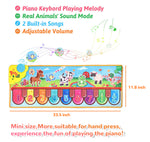 PATPAT  Musical Mat for Kids,Piano Keyboard Dance Floor Mat Carpet Animal Blanket Touch Mat Musical Toys Early Education Toys for Baby Girls Boys 1-3 Years Old(Mini Size for Hand Pressing 33.5x11.8in)