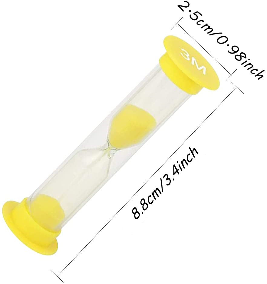 HASTHIP  6PCS Small Sand Timer Hourglass Sandglass Sand Clock Timer 30sec / 1min / 2mins / 3mins / 5mins / 10mins(8.8cm High)