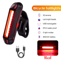 Proberos 800mAh Cycle Motorcycle Back Light Rechargeable USB LED Bike Back Light Red Warning Light Rechargeable Bicycle Tail Light Outdoor Cycling Light Flash Warning Light