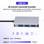 Verilux USB C Hub Multiport Adapter- 6 in 1 Portable Aluminum Type C Hub with TF/Micro SD Card Slot,3 USB 3.0 Ports,DC 5V Charging Port Compatible for PC, Laptops,MacBook Pro/Air,Printer,Surface Pro