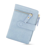 PALAY Small Purses for Women PU Leather Bifold Wallet Card Organizer Girl Wallet Solid Color Women Purse Viberant Blue Wallet for Girls