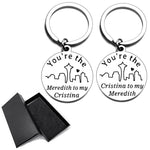 ELEPHANTBOAT A Pair Couple Keychains with Box, Best Friends Soul Sisters BFF Keychains, You're The Meredith to My Cristina' and 'Cristina to My Meredith' Keyrings Birthday Valentine Gifts.